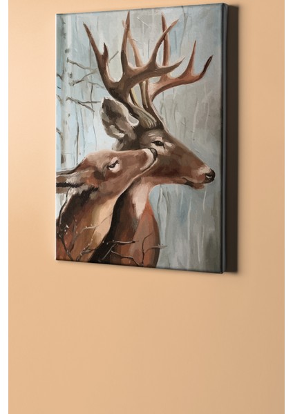 Sayılarla Boyama Seti Kasnaklı Aşık Geyikler 40 x 50 cm