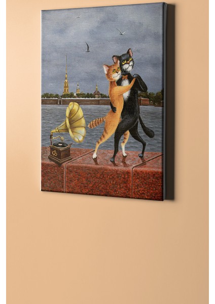 Sayılarla Boyama Seti Kasnaklı Aşık Kedilerin Dansı 60 x 75 cm fiyatları