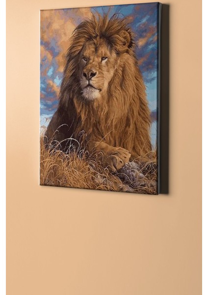 Sayılarla Boyama Seti Kasnaklı Aslan Kral 40 x 50 cm