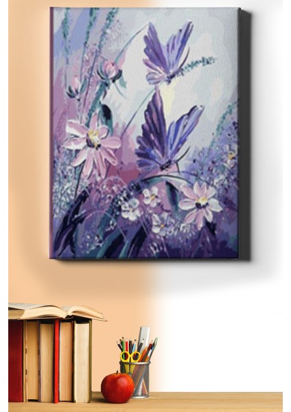 Sayılarla Boyama Seti Kasnaklı Papatya ve Kelebekler 60 x 75 cm
