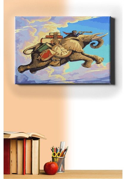 Sayılarla Boyama Seti Kasnaklı Ucan Fil 40 x 50 cm
