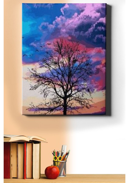 Sayılarla Boyama Seti Kasnaklı Yalnız Ağaç 50 x 65 cm