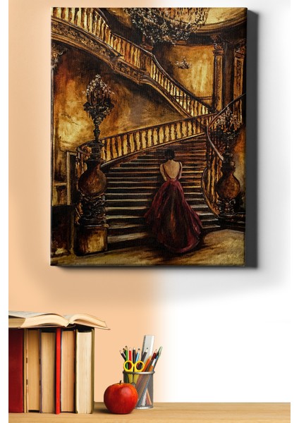 Sayılarla Boyama Seti Kasnaklı Merdivendeki Kadın 40 x 50 cm