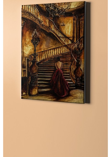 Sayılarla Boyama Seti Kasnaklı Merdivendeki Kadın 40 x 50 cm