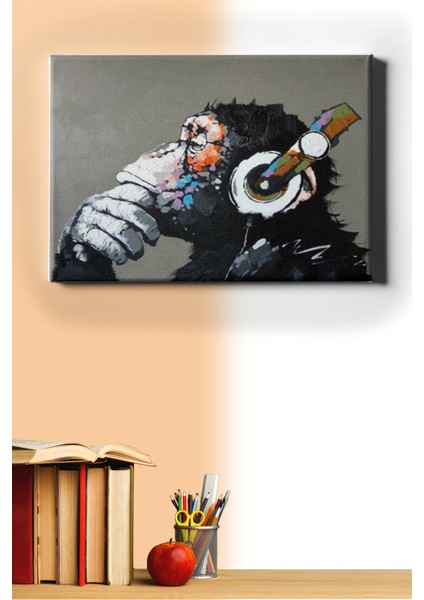 Sayılarla Boyama Seti Kasnaklı Dj Maymun 50 x 65 cm