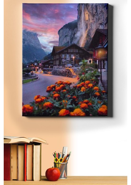 Sayılarla Boyama Seti Kasnaklı Uzak Kasaba 50 x 65 cm