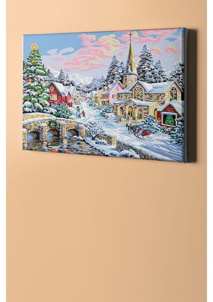 Sayılarla Boyama Seti Kasnaklı Kasabada Kış Keyfi 60 x 75 cm fiyatları