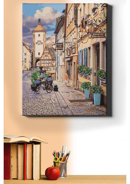 Sayılarla Boyama Seti Kasnaklı Bavyera'da Bir Sokak 40 x 50 cm