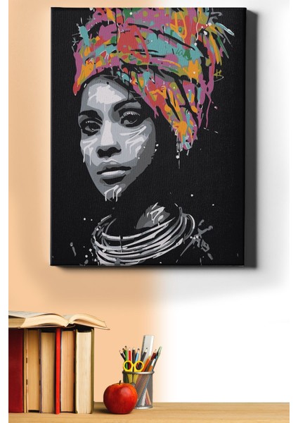 Sayılarla Boyama Seti Kasnaklı Afrikalı Güzel 1 50 x 65 cm