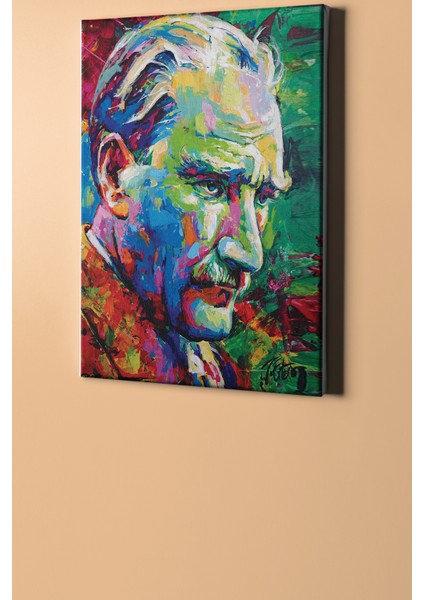 Sayılarla Boyama Seti Kasnaklı Atatürk Renkli Kanvas 50 x 65 cm fiyatları