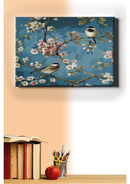 Sayılarla Boyama Seti Kasnaklı Baharda Kuşlar 3 70 x 90 cm