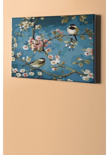 Sayılarla Boyama Seti Kasnaklı Baharda Kuşlar 3 70 x 90 cm