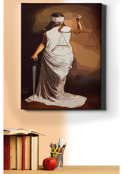Sayılarla Boyama Seti Kasnaklı Adaletin Dengesi 50 x 65 cm