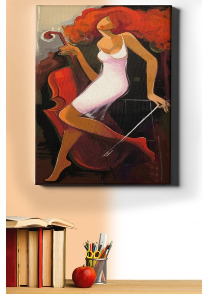 Sayılarla Boyama Seti Kasnaklı Kemancı Kız 2 60 x 75 cm