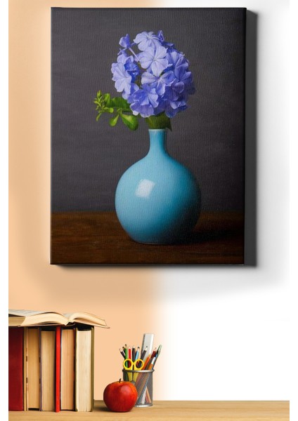 Sayılarla Boyama Seti Kasnaklı Vazodaki Mor Çiçek 50 x 65 cm