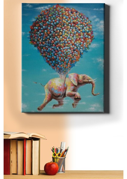 Sayılarla Boyama Seti Kasnaklı Filin Balonla Seyahati 40 x 50 cm