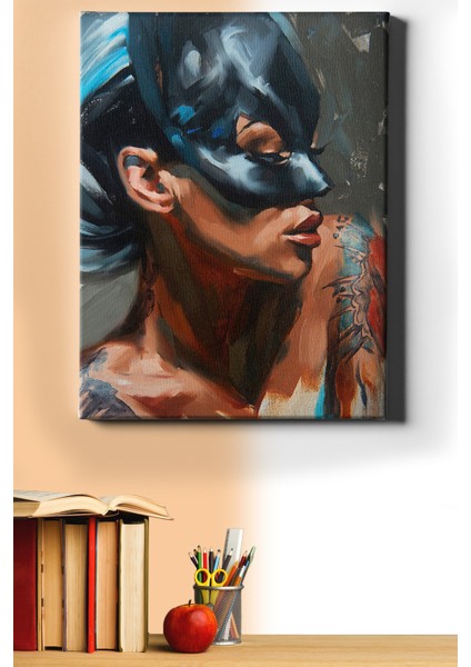 Sayılarla Boyama Seti Kasnaklı Maskeli Kedi Kadın 50 x 65 cm