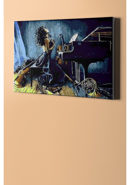 Sayılarla Boyama Seti Kasnaklı Piyanist Kadın 90 x 110 cm