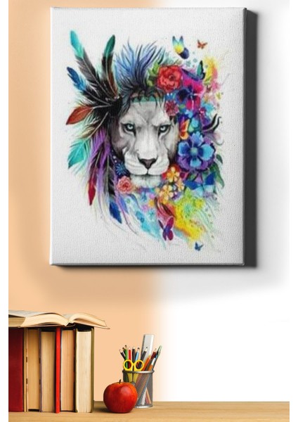 Sayılarla Boyama Seti Kasnaklı Süslü Aslan 50 x 65 cm