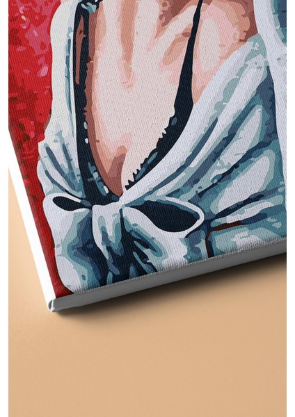 Sayılarla Boyama Seti Kasnaklı Gül Şapkalı Kadın 60 x 75 cm modelleri