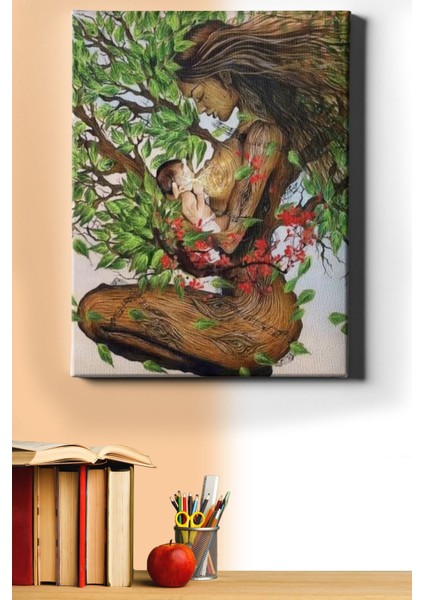 Sayılarla Boyama Seti Kasnaklı Anne ve Bebek 60 x 75 cm
