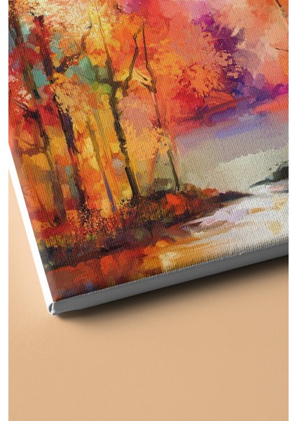 Sayılarla Boyama Seti Kasnaklı Gölde Sonbahar 60 x 75 cm modelleri