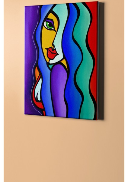 Sayılarla Boyama Seti Kasnaklı Mavi Saçlı Kız 50 x 65 cm fiyatları