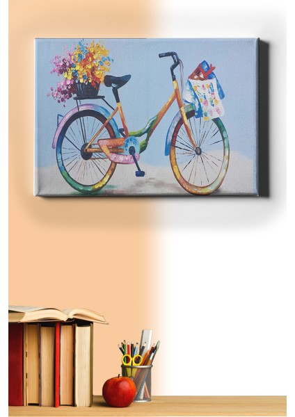 Sayılarla Boyama Seti Çerçeveli Kasnaklı Renkli Bisiklet 40 x 50 cm