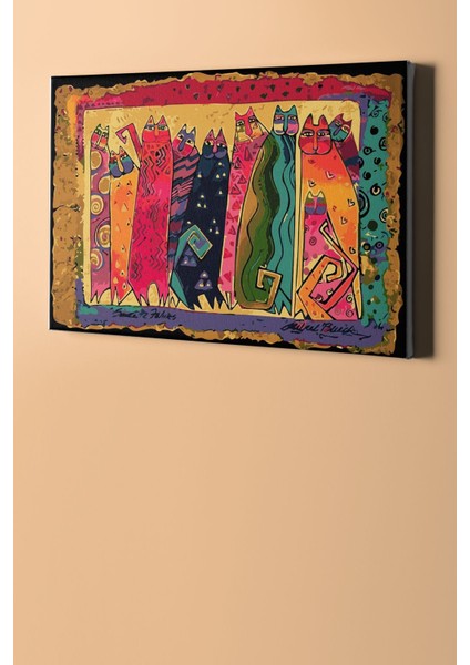 Sayılarla Boyama Seti Kasnaklı Soyut Kediler 100 x 140 cm
