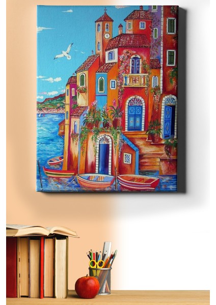 Sayılarla Boyama Seti Kasnaklı Renkli Yalı 70 x 90 cm