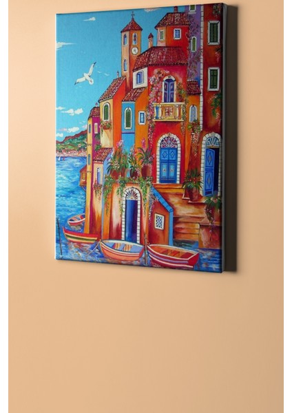 Sayılarla Boyama Seti Kasnaklı Renkli Yalı 70 x 90 cm