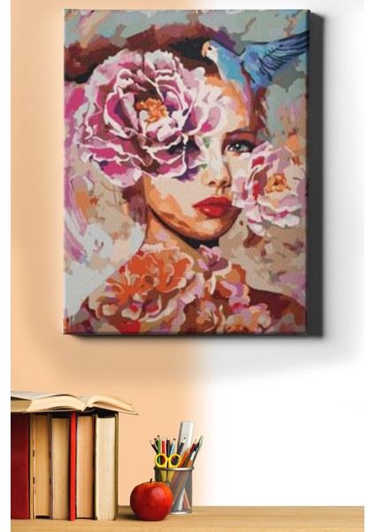 Sayılarla Boyama Seti Kasnaklı Masal Kadın 50 x 65 cm