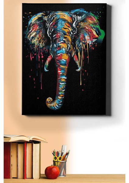 Sayılarla Boyama Seti Kasnaklı Renkli Fil 60 x 75 cm