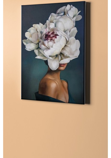 Çiçek Kadın Sayılarla Boyama Seti Kasnaklı 40 x 50 cm