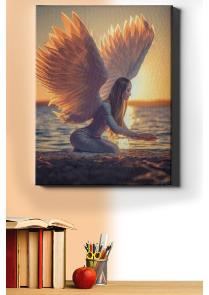 Sayılarla Boyama Seti Kasnaklı Melek ve Sahil 60 x 75 cm