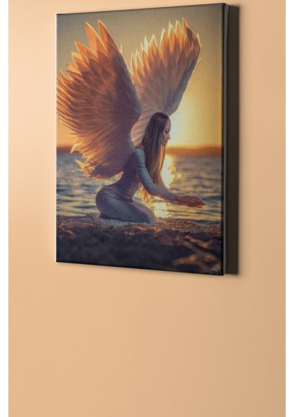 Sayılarla Boyama Seti Kasnaklı Melek ve Sahil 60 x 75 cm