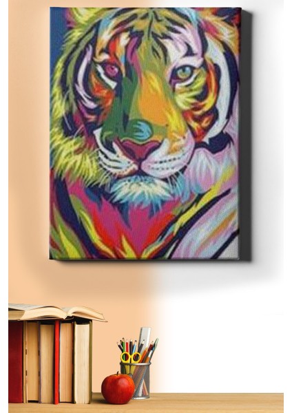 Sayılarla Boyama Seti Kasnaklı Kaplanın Renkleri 50 x 65 cm