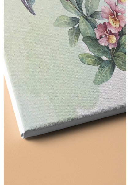 Sayılarla Boyama Seti Çerçeveli Kasnaklı Pembe Çiçek ve 2 Kuş 50 x 65 cm modelleri