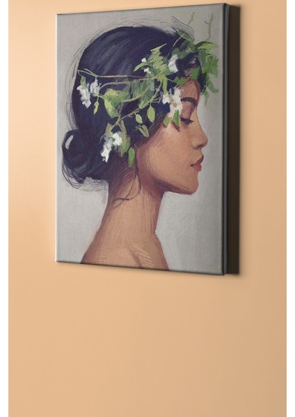 Sayılarla Boyama Seti Kasnaklı Çiçek Taçlı Kadın 60 x 75 cm fiyatları