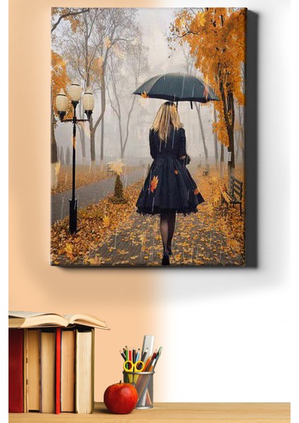 Sayılarla Boyama Seti Kasnaklı Yağmurlu Sonbahar 50 x 65 cm