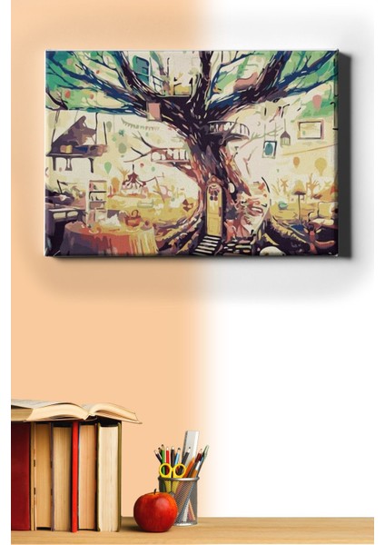 Gizemli Ağaç Sayılarla Boyama Seti Kasnaklı 50 x 65 cm
