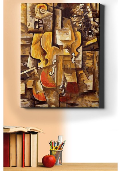 Sayılarla Boyama Seti Kasnaklı Keman ve Üzümler 40 x 50 cm