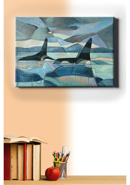 Sayılarla Boyama Seti Kasnaklı Soyut Deniz 40 x 50 cm