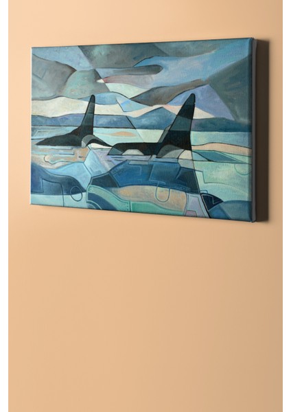 Sayılarla Boyama Seti Kasnaklı Soyut Deniz 40 x 50 cm