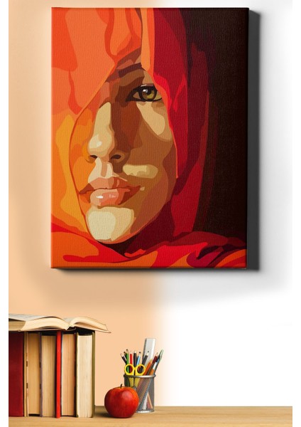 Sayılarla Boyama Seti Kasnaklı Kırmızılar Arkasında 60 x 75 cm