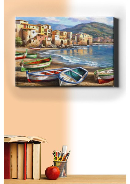 Sayılarla Boyama Seti Kasnaklı Kayık Liman 50 x 65 cm