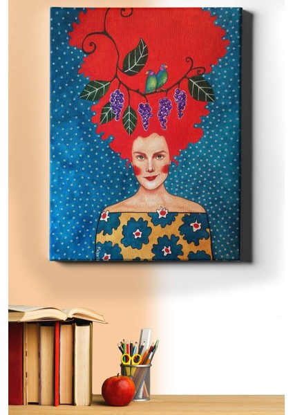 Sayılarla Boyama Seti Kasnaklı Kırmızı Saçlı Kadın 50 x 65 cm