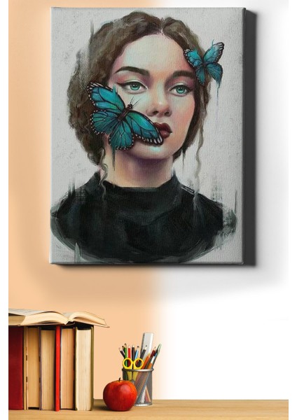 Sayılarla Boyama Seti Kasnaklı Kelebekvevkadın 50 x 65 cm