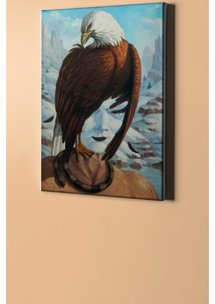 Sayılarla Boyama Seti Kasnaklı Kartal ve Yüz 100 x 140 cm