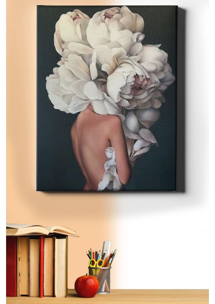 Çiçek Kadın 9 Renkli Sayılarla Boyama Seti Kasnaklı 40 x 50 cm